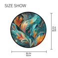 thumbnail image 5 of 36.2 Inch Round Floor Mat Abstract Leaves Carpet Decor Rug for Living Room Bedroom, 5 of 6