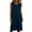 Navy, variant on fheaev Women's Midi Dress Sleeveless Crew Neck Button Pocket Loose Casual Summer for Everyday Black M