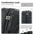 thumbnail image 3 of Tyethy 3 Piece Luggage Sets ABS Hardshell Luggage Suitcase Set for Travel Business, 20"24"28", Black, 3 of 14