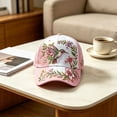 thumbnail image 4 of Women's Floral Bird Print Baseball Cap - Lightweight Adjustable Outdoor Sun Hat, Breathable Summer Garden Cap, 4 of 8