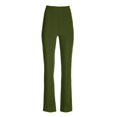 thumbnail image 5 of Lroveb Dress Pants for Women, High Waisted Straight Leg Womens Elegant Casual Daily Pants Suit Solid Color Trousers Army Green, 5 of 7