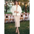 thumbnail image 3 of DARING DIVA Women's Faux Fur Cropped Jacket Open Front Shaggy Winter Outerwear L Apricot, 3 of 7