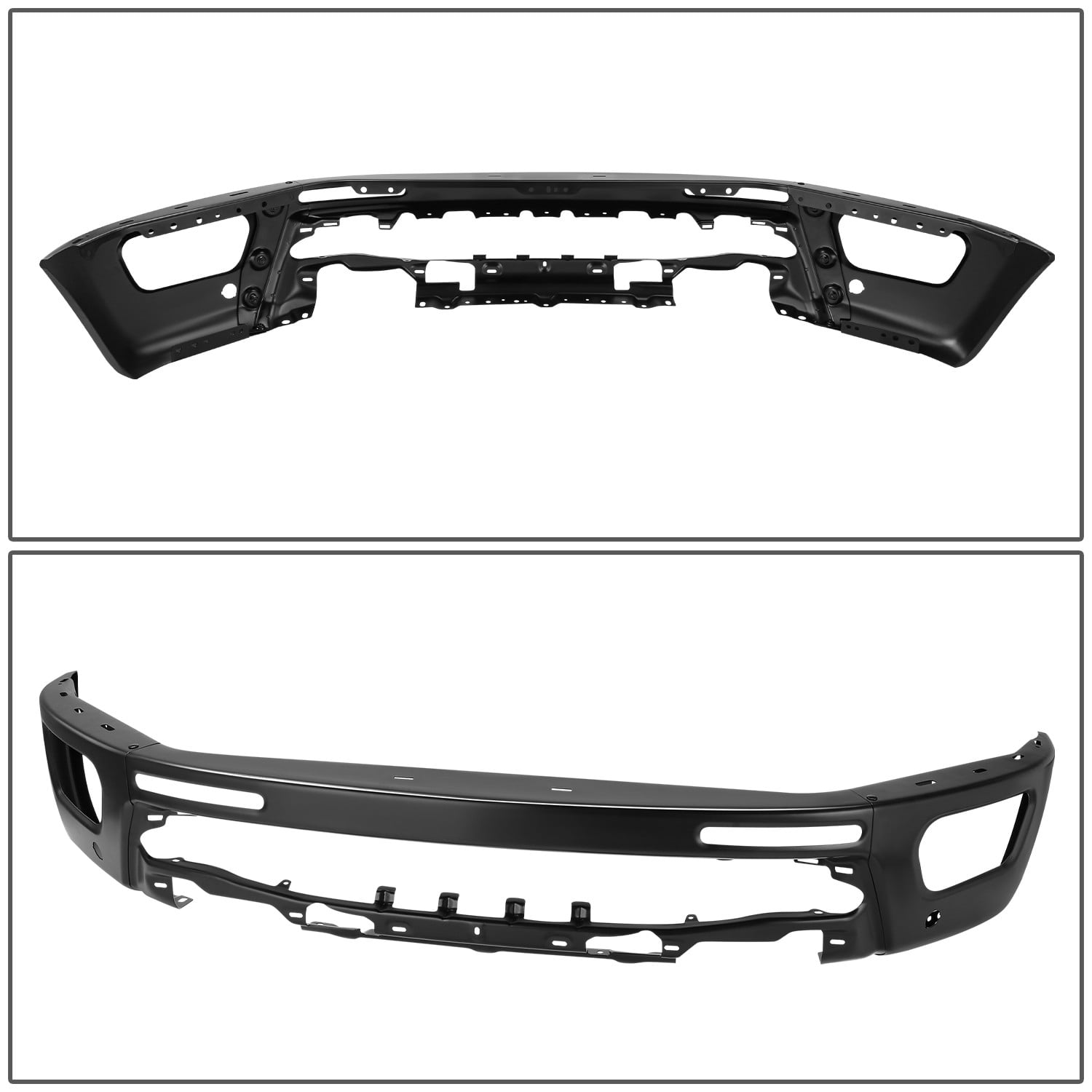 DNA Motoring for 2019-2024 Ford Ranger Front Bumper Face Bar w/ Sensor Holes Black Steel