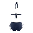 thumbnail image 4 of MLQIDK Women's Two Piece Swimwear Set High Waisted Bikini Top with Square Neckline and Matching Bottom Tummy Control Bathing Suit 2026 Navy L, 4 of 5
