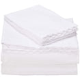 thumbnail image 4 of Amrapur Ensemble de Draps en Dentelle Crochetée 4 Pcs pour Lit Grand Blanc, 4 of 9