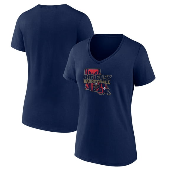 Women's  Navy New Orleans Pelicans Core Hometown Launch V-Neck T-Shirt