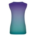 thumbnail image 3 of Women's Tank Top Casual V Neck Cotton Camisole Gradient Color Printing Wide Straps Sleeveless T-Shirts Blouses Women Loose Summer Vests Tops, 3 of 4