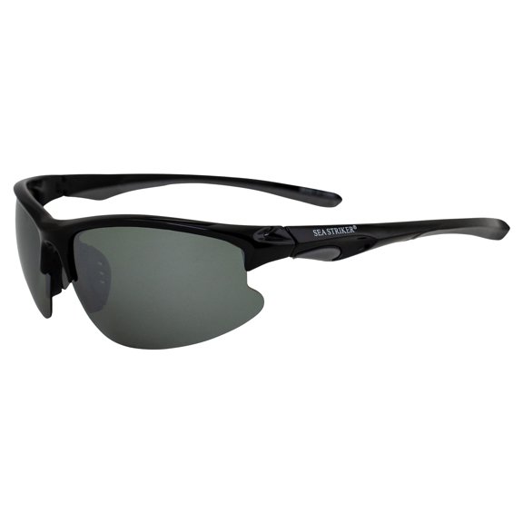 Sea Striker Harbor Master Beach Boating Fishing Polarized Sunglasses Men Women Black Frame w/Silver Mirror Lens
