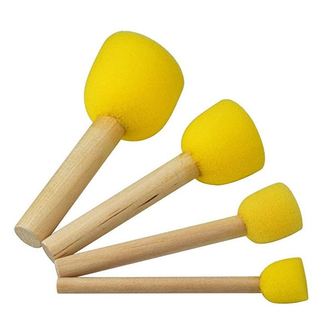 Juego de 4 cepillos de espuma TUNC universales para casi todos los diámetros de pintura Sencillez