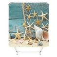 thumbnail image 2 of 4 Piece Beach Starfish Conch Shower Curtains Sets with Non-Slip Rugs, Toilet Lid Cover and Bath Mat, Bathroom Sets with Shower Curtain and Rugs and Accessories, 2 of 6