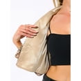 thumbnail image 5 of CHAQUETA DE MUJER INSPIRE CHIC, CHAQUETA DE LENTEJUELAS, CHAQUETA DE FIESTA, CON SOLAPA, ABIERTO EN FRONTAL, CORTA, BRILLANTE, L Dorado, 5 of 5