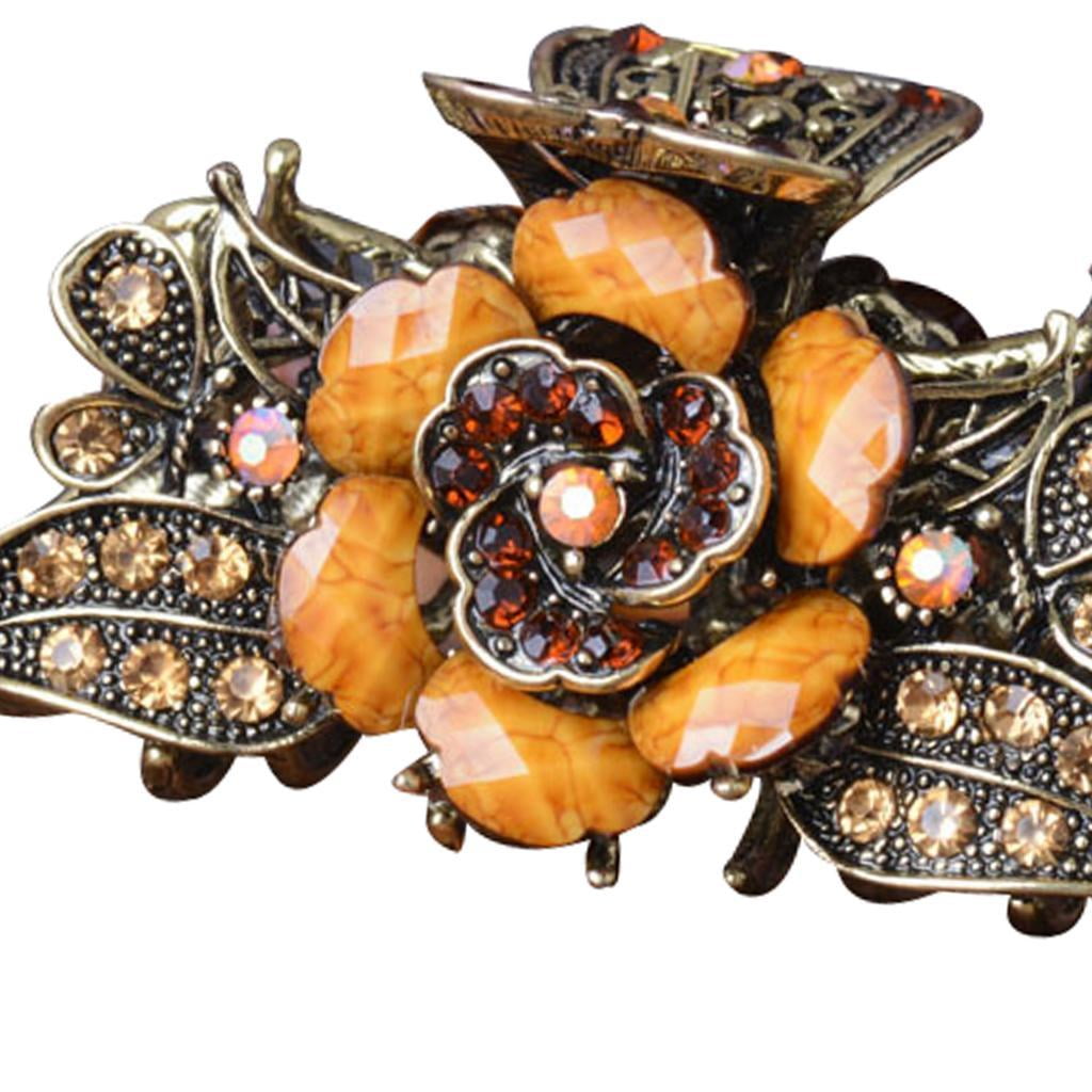 FVDPWYE 4x Vintage Turquoise Hair Claw Clip Ladies Updo Hair Clamp Womens for Thick Hair