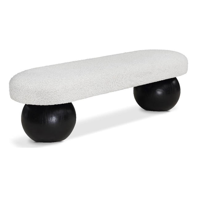 Pemberly Row Banc Crème Bowies Moderne / Contemporain en Tissu Bouclé Riche
