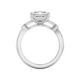 thumbnail image 2 of Ember Jewel 14K White Gold Plated 1.7 Ct Princess Cut Moissanite Ring - Leaf Bezel Set Engagement Wedding Solitaire Ring - Daily Wear Moissanite Ring - Gift for and Celebrations, 2 of 3