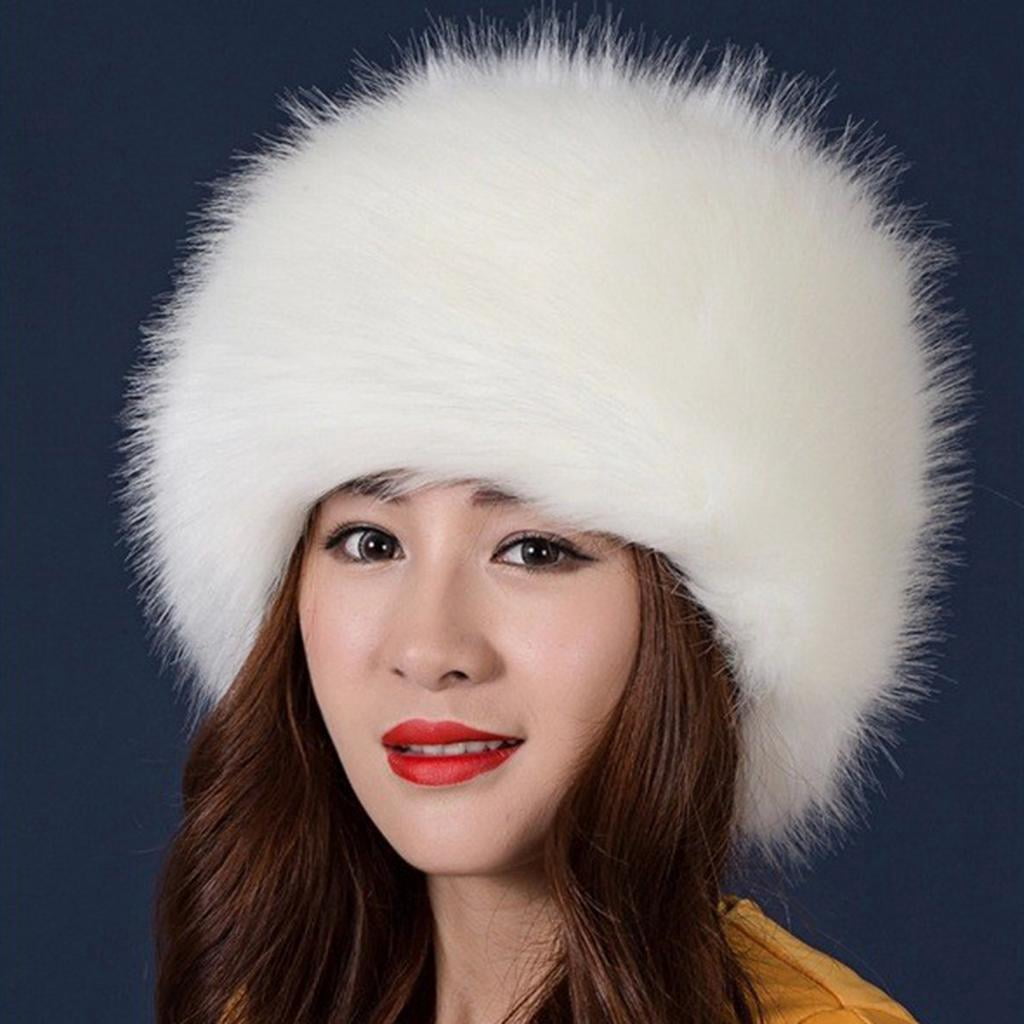 2 Pieces Ladies Cossack Hats Faux Fur 
