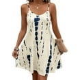 thumbnail image 2 of Womens Summer Dress Spaghetti Strap Casual Printed Dress Boho Floral Beach Sundress White M, 2 of 9