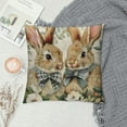 thumbnail image 2 of Qinduosi Easter Pillow Covers Easter Decorations for Home Happy Easter Floral Pillows Bunny Easter Buffalo Plaid Bowknot Decorative Throw Pillows Spring Easter Farmhouse Decor White, 2 of 5