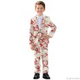 thumbnail image 3 of Whosucclay Cherry Blossom Cardinal Dual Front Pockets Formal Suits, 2 Piece Boys Suit Button & Zipper Closure Polyester Boys Suit Outfit for Wedding Ceremony, 3 of 10