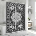 thumbnail image 6 of Black Grey Shower Curtain, Waterproof Shower Curtains for Bathroom, Boho Vintage Print Distressed Brick Patterns Washable Fabric Bathtub Curtain Set Bath Decor with 12 Hooks 72"x78", 6 of 8