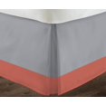 thumbnail image 3 of D.N.G. BEDDINGS 1 Piece Split Corner Two Tone Tailored Bed Skirt, Full Size 26 Inch Deep Pocket, 800 Thread Count, 100% Egyptian Cotton, Solid Silver/Brick Red Color., 3 of 3