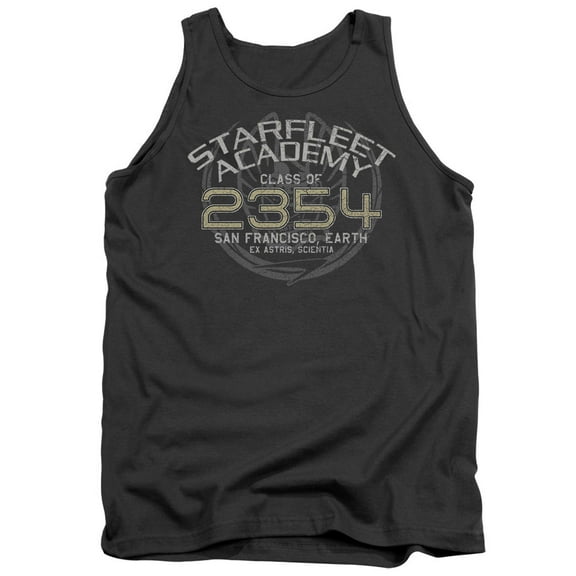 Star Trek Sisko Graduation Adult Tank Top Charcoal