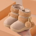 thumbnail image 4 of NAISIBABY Kids Shearling Boots, Thick Sole Faux Fur Lined Warm Non-Slip Boys Girls Winter Snow Shoes Beige 12(Little Kids), 4 of 4