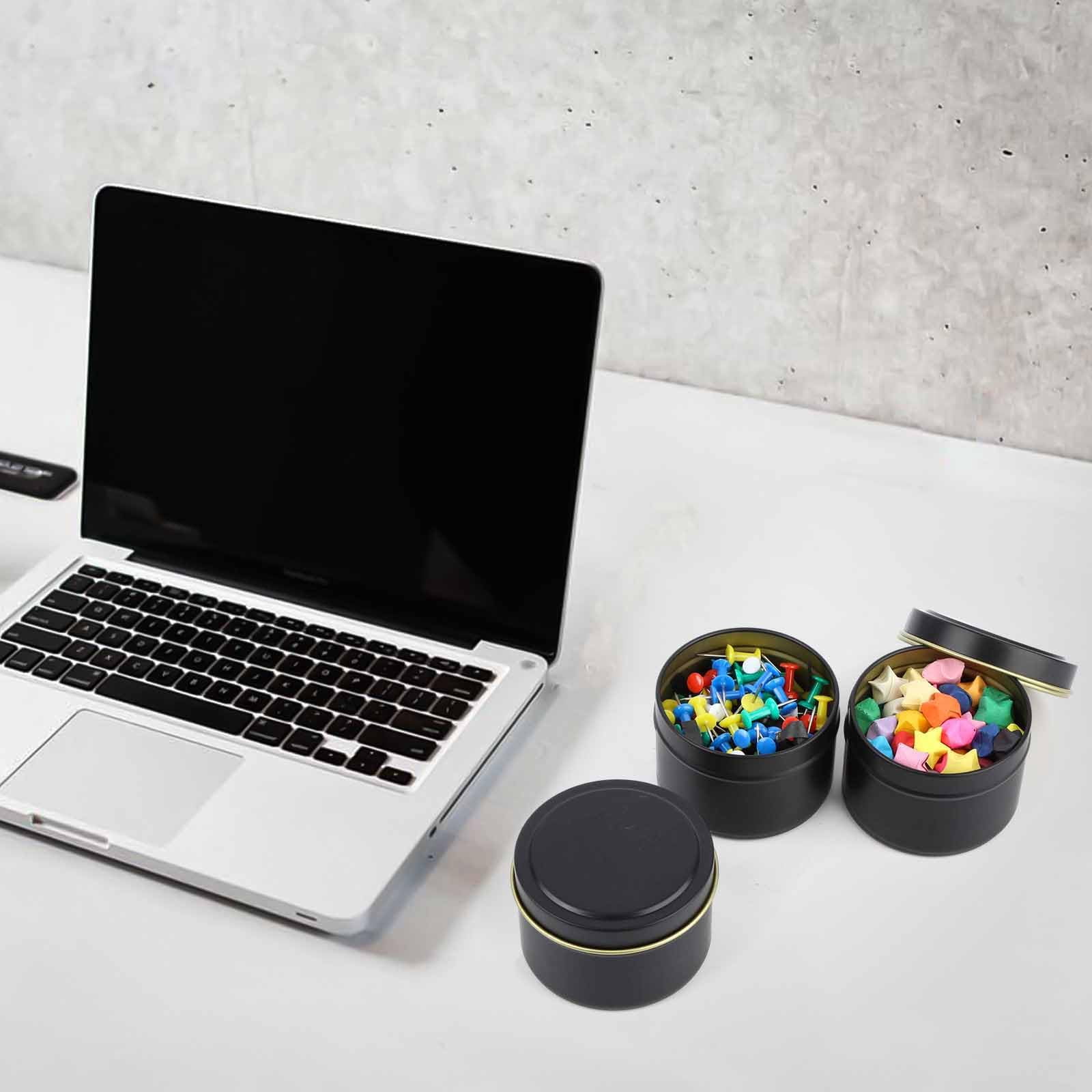 24PCS Candle Jars for Making Candles Metal Round Candle Tins with Lids 4 oz, Black Candle Containers