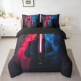 thumbnail image 2 of Castle Fairy Teens Red Lightsaber Twin Bedding Sets 7-Piece,Abstract Gradient Bedding Comforter Set Microfiber,Japanese Samurai Breathable Sheet Sets,Ultra Soft Home Decor,Reversible, 2 of 8