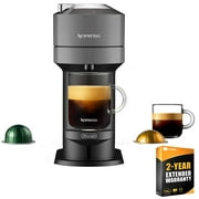 Restored Nespresso Vertuo Next Espresso and Coffee Maker by DeLonghi, Dark Grey Bundle with 2 Year Enhanced Protection Pack (Refurbished)