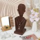 thumbnail image 4 of Soporte de joyería de madera portátil con forma de busto, organizador de collares y pendientes., 4 of 5