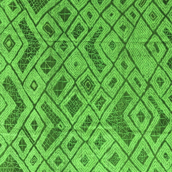 Ahgly Company Indoor Square Abstract Green Modern Area Rugs, 4' Square
