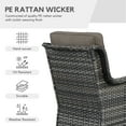 thumbnail image 6 of Gymojoy 5-Piece Patio Furniture Set with Rectangular Fire Pit Table, Swivel Rocking Chairs, Outdoor High Back Wicker Rattan Conversation Set with 4-inch Gray Cushions, 6 of 17