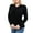 Black, variant on Womens Casual Long Sleeve Tunic Tops V Neck T-Shirts Front Twist Knot Loose Blouses (M, Black)