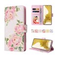 thumbnail image 3 of Compatible avec Samsung Galaxy S22 Plus 5G Étui Rétro Fleur Dorée en Cuir PU Blocage RFID Portefeuille, 3 of 5