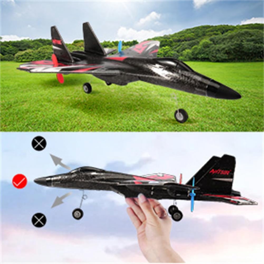 Roofworld RC Plane SU27 2.4G Remote Control with LED Lights for Children and Adults