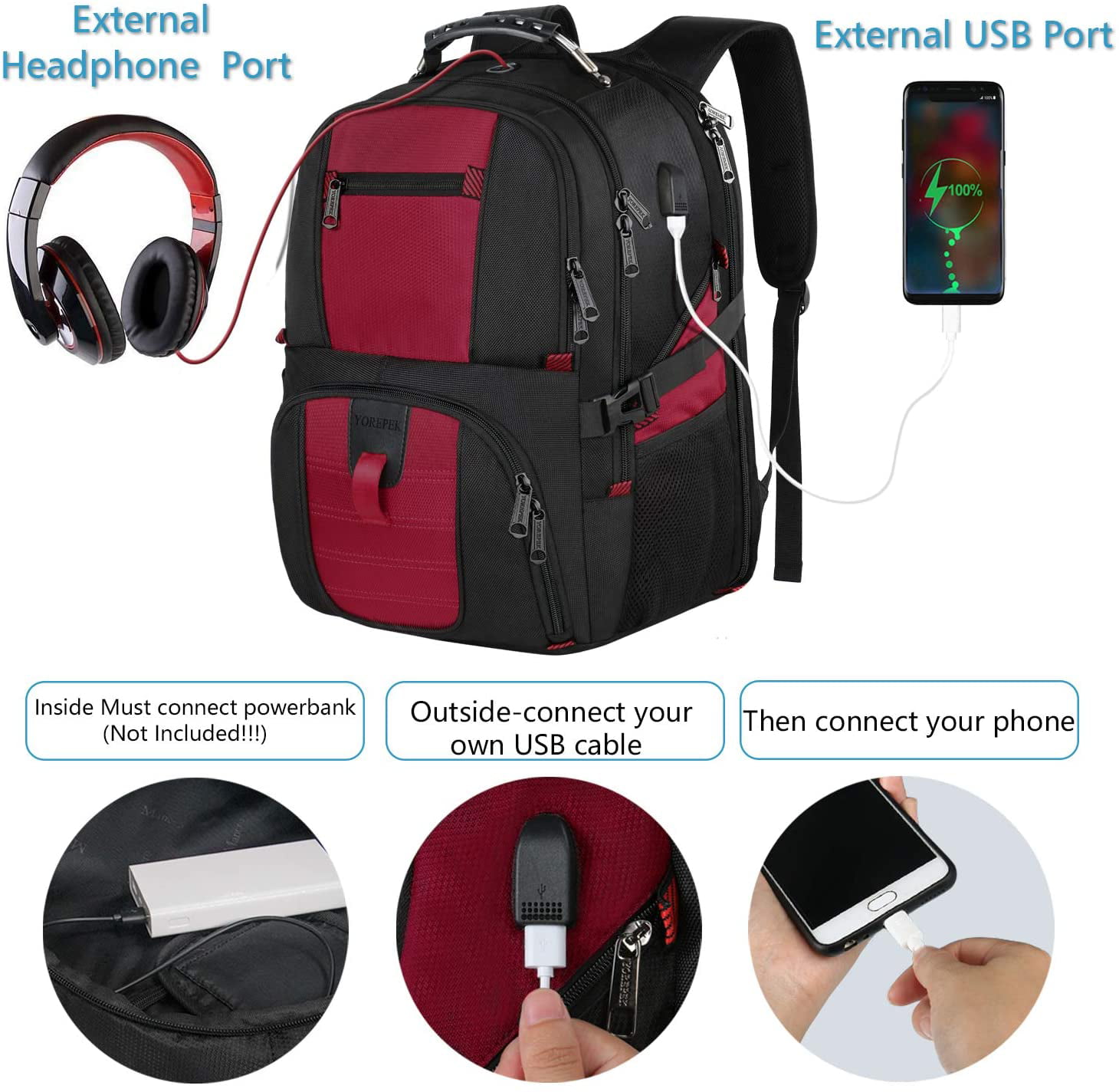 Leisure Hiking Travel Backpack Jetsons Laptop Backpack with USB and Headphone Port 
