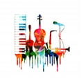 thumbnail image 2 of Colorful Musical Instruments Design Wall Mural by Wallmonkeys Peel and Stick Graphic (48 in H x 46 in W) WM170512, 2 of 4