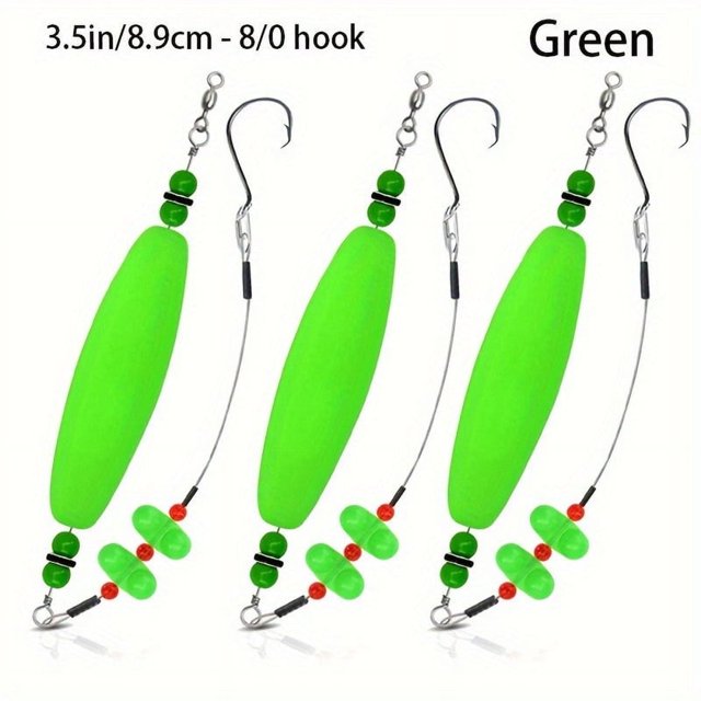 CUITING Gourami Catfish Rigs - Bait Float Kit with Noise Rattles 8/0 Hooks Stainless Steel Leader - Durable EVA Bobbers for Big Fish Fishing Tackle for Boat & Shore