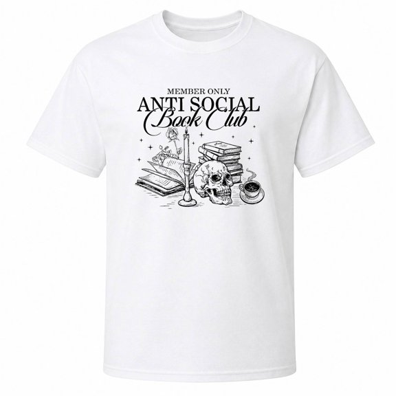 Anti Social Book Club Graphic T-Shirt, Unisex Classic Fit, 180 GSM, Reading Theme, Front Print