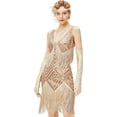 thumbnail image 2 of Vestido estilo flapper de los años 20 con cuello en V para mujer, vestido rugiente de los años 20, gran Gatsby para fiesta, 2 of 5
