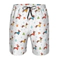 thumbnail image 3 of Rocae winter Snowflake Dachshund for Men's Beach Shorts Casual Elastic Waist Drawstring Summer Beach Shorts,S-3XL-X-Large, 3 of 6