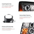 thumbnail image 2 of [For 2002 Cadillac Escalade Halogen Model] LED Halo Ring Chrome Smoke Projector Headlight Headlamp Assembly, Driver & Passenger Side, 2 of 6