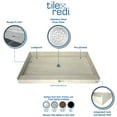 thumbnail image 4 of Tile Redi USA3760R-PVC Base Shower Pan, 60" W x 37" D, Polished Chrome, 4 of 4