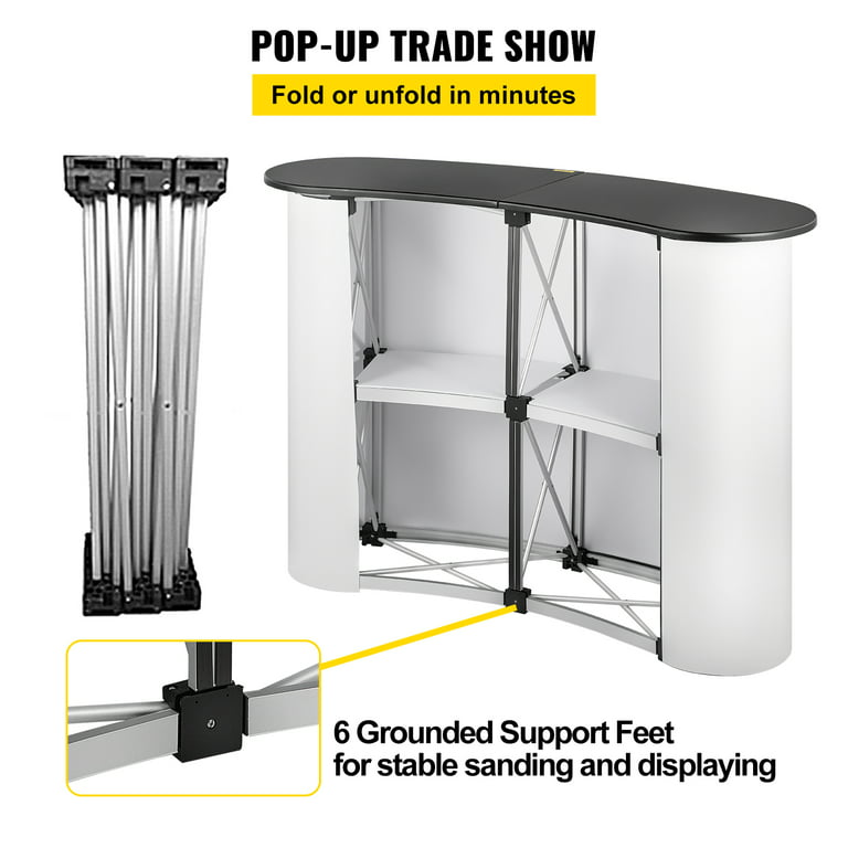 Mercury Execute tolerance VEVORbrand Portable Tradeshow Podium Table Display Exhibition Counter Stand  Booth Fair with Wall Bags 51" X 15.7" X 38.5" - Walmart.com