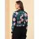 thumbnail image 5 of Dde San Patricio ChaqueDe Bombardero Floral LigeCon CremalleY Cuello Alto PaMujer Verde azulado XL, 5 of 6