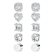 thumbnail image 1 of 5 pares Imán Falso Piercing Zirconia Malubero Plateado, 1 of 4