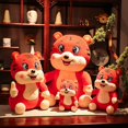 thumbnail image 2 of Año Nuevo Tigre Peluche Rojo Sofá Año Nuevo Accesorios Regalos de Vacaciones, 35CM,11 Feliz Sencillez, 2 of 5