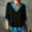 Blue, variant on T Shirts for Women Oversized Shirts Summer Casual Color-blocked V-neck Top with Three-quarter Sleeves Pink M