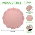thumbnail image 2 of Juego de 2 manteles de silicona redondos Uxcell, manteles de 14" para mesa de comedor, resistentes al calor, impermeables y a prueba de aceite, manteles de cocina, rosa, 2 of 7
