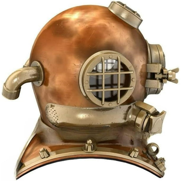 Vintage U.S Navy Mark V Copper Brass Diving Divers Helmet Antique SEA ...
